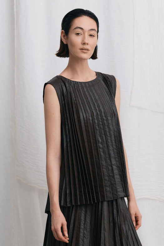 Sinem Pleats top - French toast